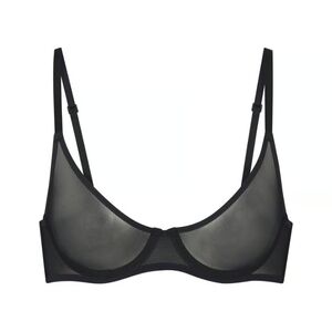 SKIMS Sheer Mesh Underwire Bra in Black